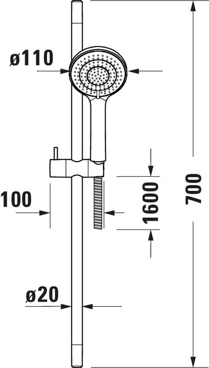 Produktbild Duravit Brauseset chrom (3 Strahlarten, 14 l/min)