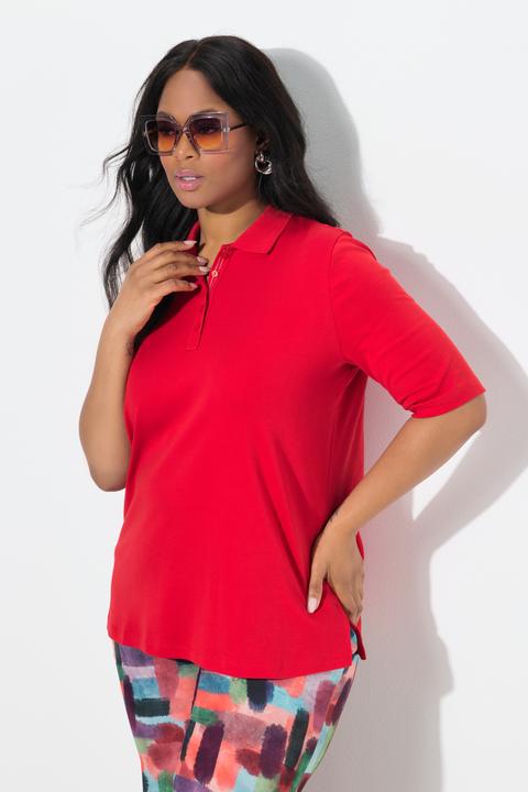 Immagine prodotto Ulla Popken Maglia polo dalla vestibilità classica in cotone Pima con mezze maniche (50, 52)
