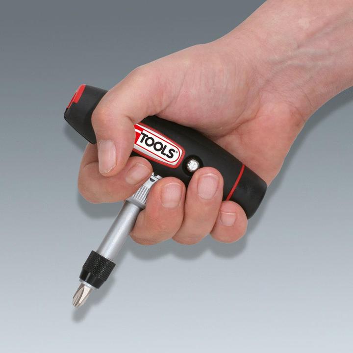 Actual product image KS Tools 1/4 T-handle ratchet bit screwdriver. 7 pcs.