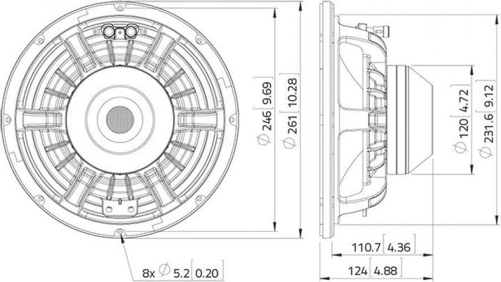 Produktbild Lavoce WAN102.50 10" Woofer, Neodym, Alukorb
