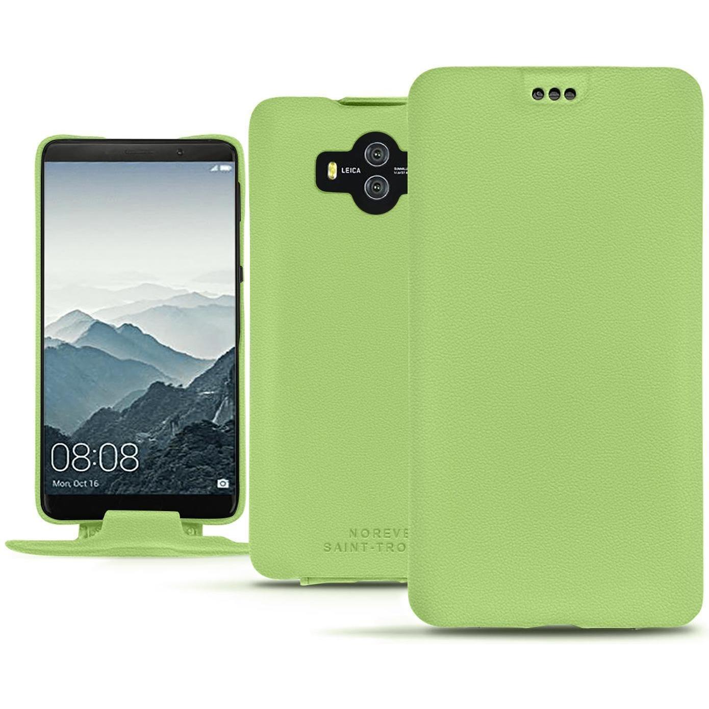 Noreve Lederschutzhülle vertikal (Huawei Mate 10), Smartphone Hülle, Grün