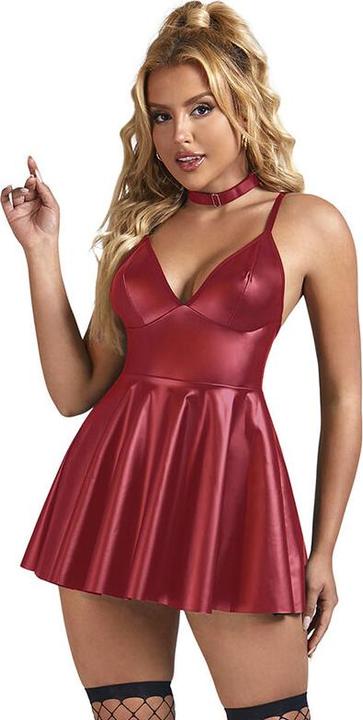 Produktbild Subblime - 955403 KLEID MIT BURGUNDERROTEN LEDERTRÃ„GERN L/XL (L)