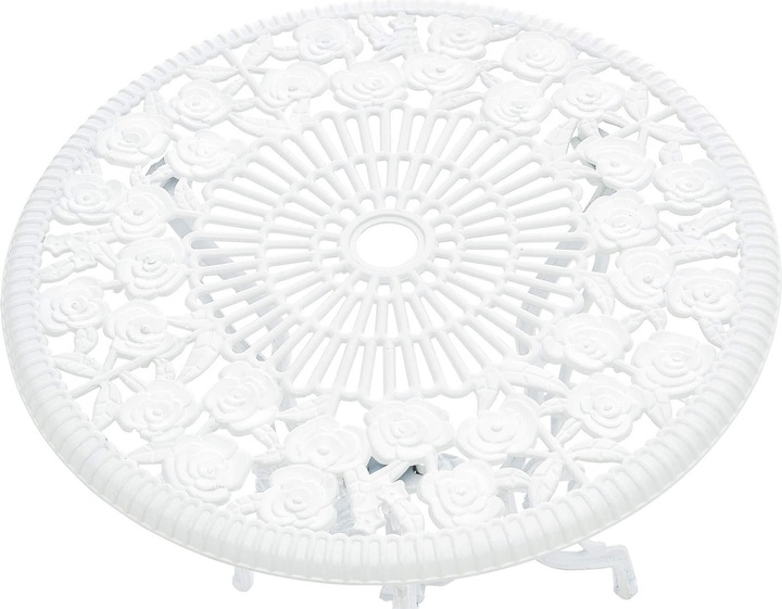 Produktbild Casa.Pro Gartenmöbelset Wakefield Tisch rund mit 2 Stühlen Gusseisen Weiss (59 cm)
