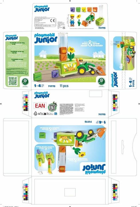 Actual product image Playmobil JUNIOR: Tractor with fun planting machine