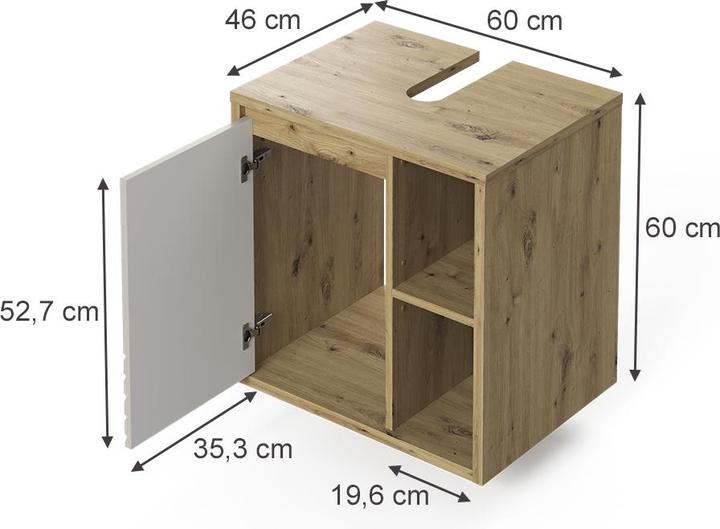 Produktbild Vicco Waschbeckenunterschrank Viola, Artisan, 60 x 60 cm (60 x 46 x 60 cm)