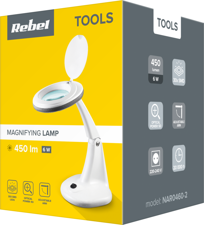Produktbild Rebel Microscope Table lamp with magnifying glass 5D 6W 6500K