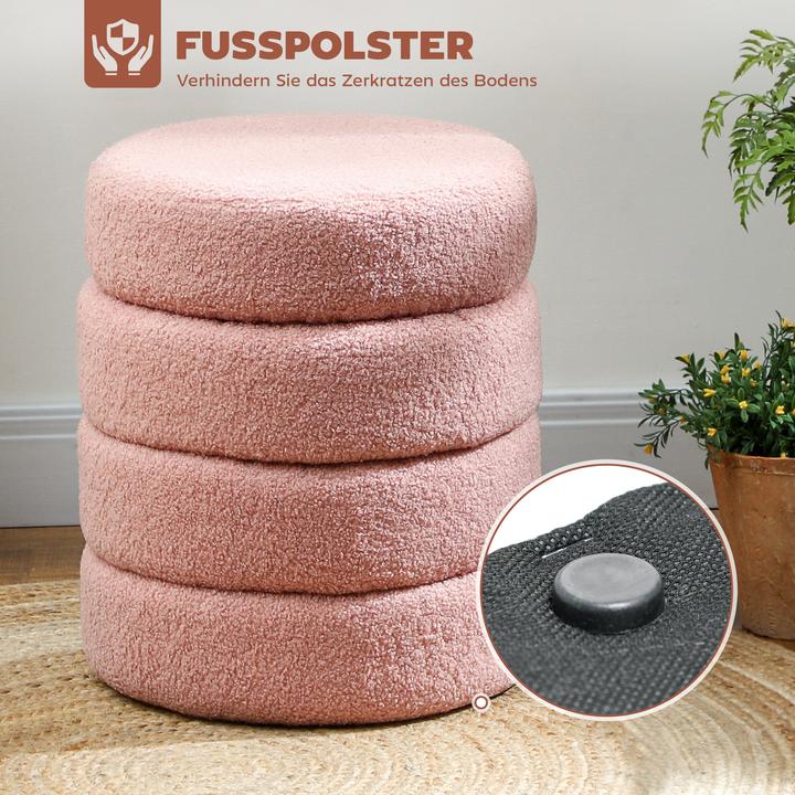Actual product image Homcom Fusshocker Polyester, Schaumstoff Rosa