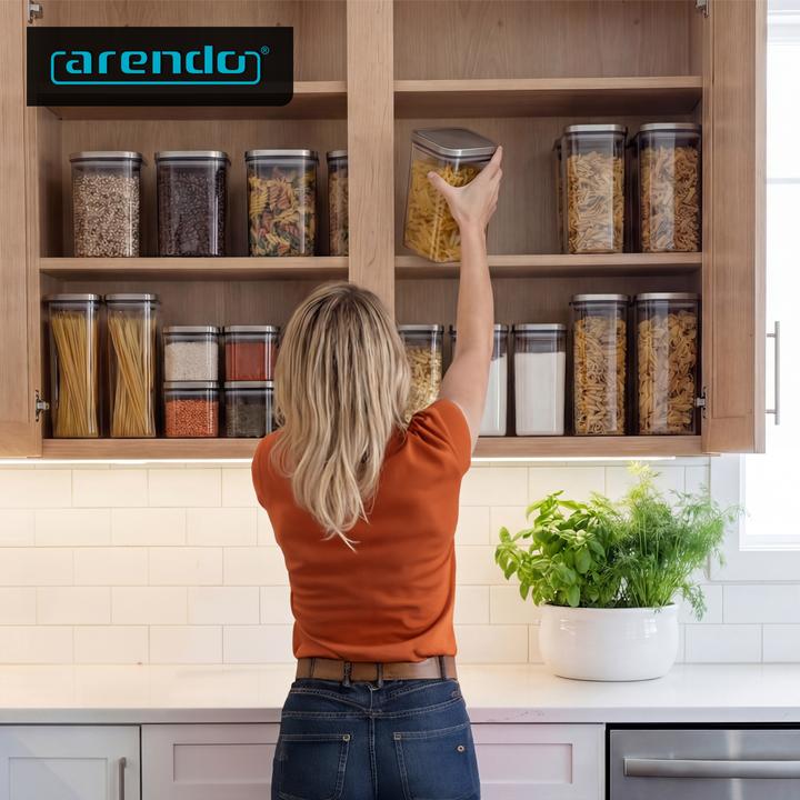 Produktbild Arendo Glasbehälter Set 2er 2×0,8 L Borosilikatglas, Edelstahldeckel mit Silikonring, mikrowellengeeignet (0.77 l)