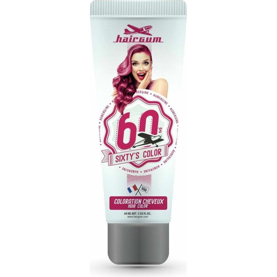 Hairgum, Haarfarbe, SIXTY'S COLOR hair color #aubergine 60 ml (Aubergine)