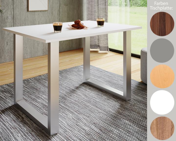 Produktbild VCM Holz Esstisch Xona U Silber (80 x 80 x 76 cm)