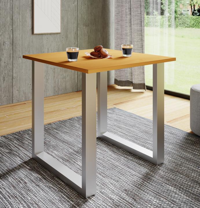 Produktbild VCM Holz Esstisch Xona U Silber (80 x 50 x 76 cm)