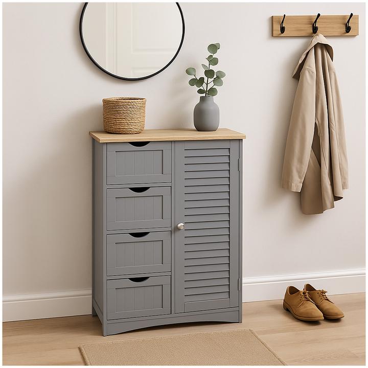 Produktbild HTI-Living Badezimmerschrank Sarah Landhausstil mit Tür und Schubkästen