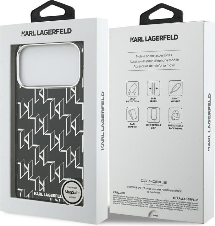 Immagine prodotto Karl Lagerfeld - IML MagSafe KL Monogram (KLHMP17XHMIKLMEK) - iPhone 17 Pro Max - Black (Apple iPhone 17 Pro Max)