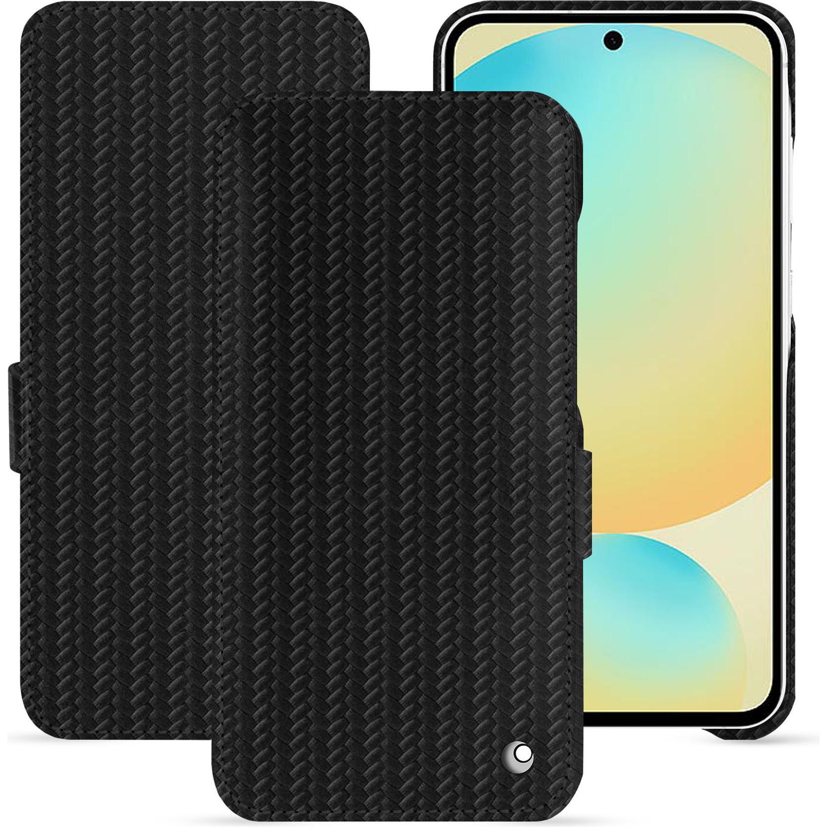 Thumbnail - Noreve Lederschutzhülle horizontal (Samsung Galaxy S24 FE), Smartphone Hülle, Schwarz