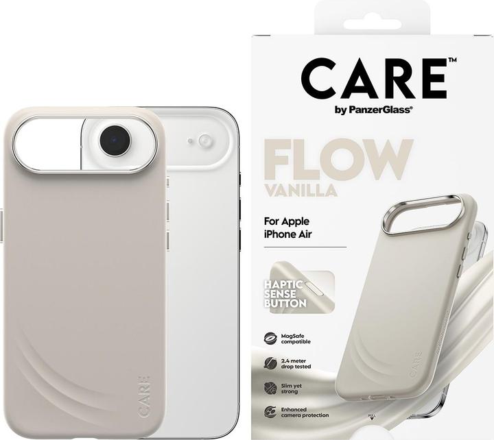 Produktbild PanzerGlass CARE by ® Feature FLOW Case Vanilla m. Cutout for Haptic & MagSafe iPhone Air (Apple iPhone Air)