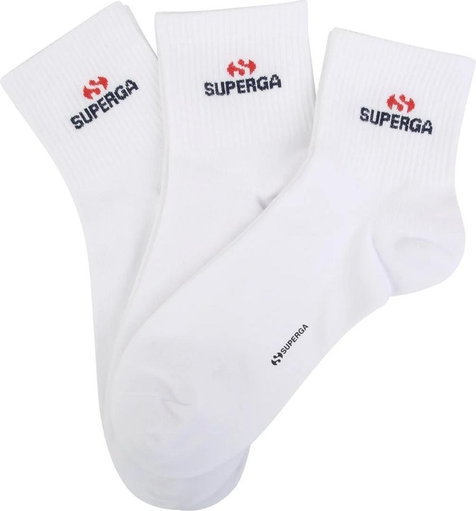 Actual product image Superga Unisex Adult Logo Ankle Socks (Pack Of 3) (pack of 3, L)