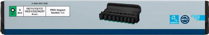 Produktbild Bosch Professional Zubehör Steckschlüsseleinsatz-Set (10 mm, 11 mm, 13 mm, 17 mm, 19 mm, 21 mm, 22 mm, 24 mm, 27 mm)