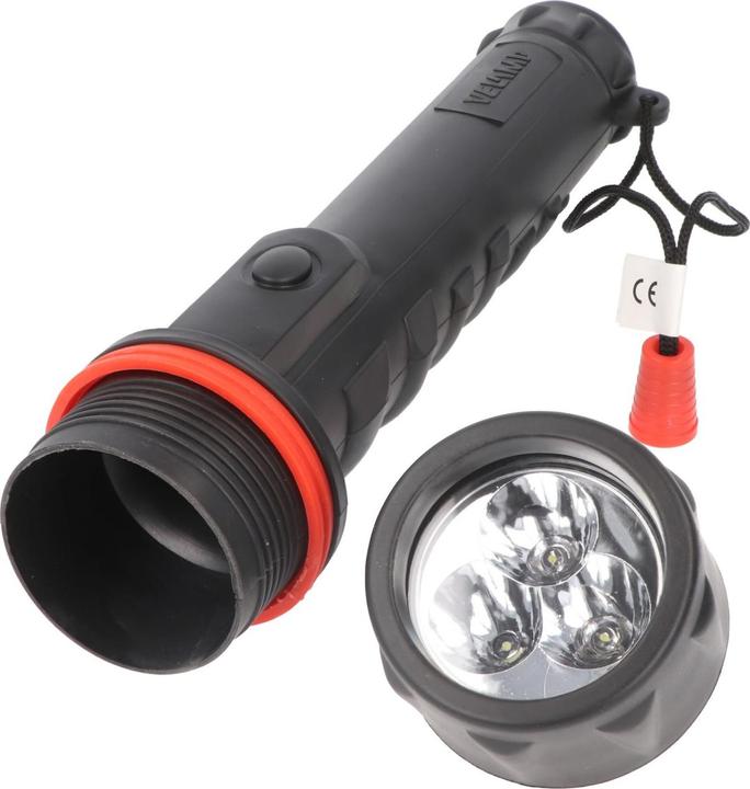 Actual product image Velamp LED Gummi-Taschenlampe, wasserdicht, mit Handschlaufe