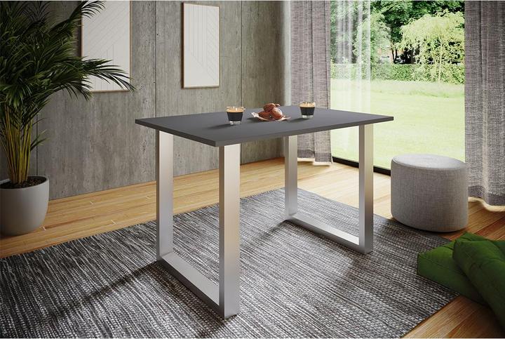 Produktbild Ebuy24 Esstisch XonaU silberfarben (140 x 80 x 76 cm)