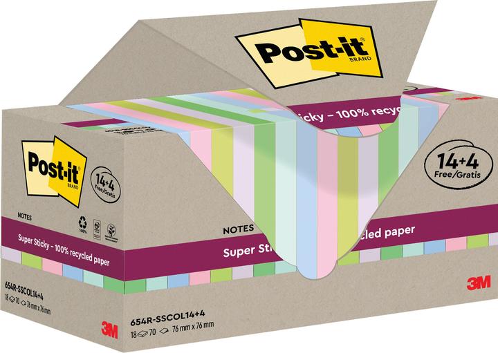 Produktbild Post-it Super Sticky Recycling (76 x 76 mm)