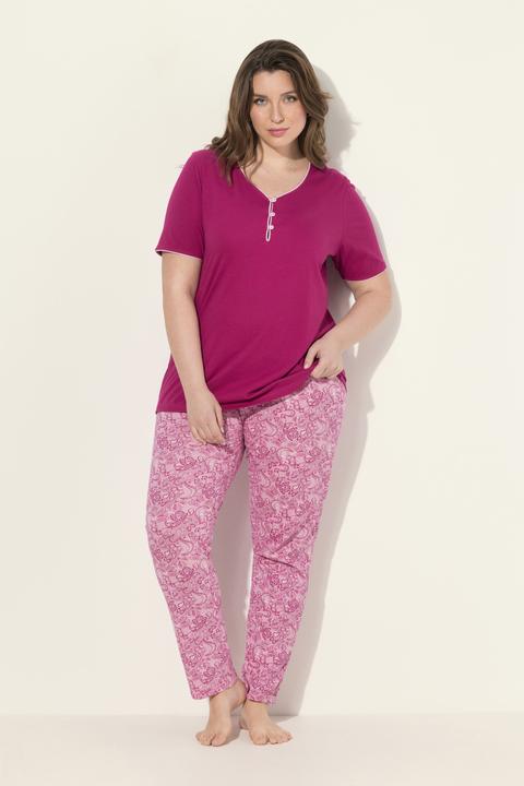 Produktbild Ulla Popken Pyjama, Zierkante, Spitzendruck, Halbarm (46, 48)