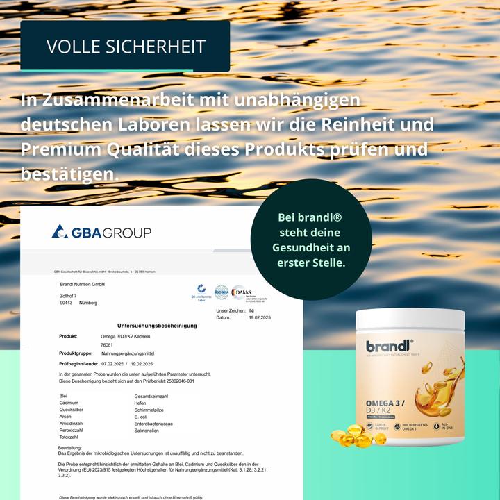 Actual product image Brandl Omega 3/D3/K2 (120 Piece, Capsules, 100 g)