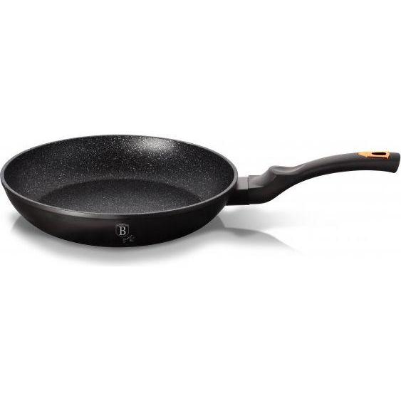 BerlingerHaus GRANITE FRY 24cm Black ROSE BH-1634, Pfanne + Kochtopf, Schwarz