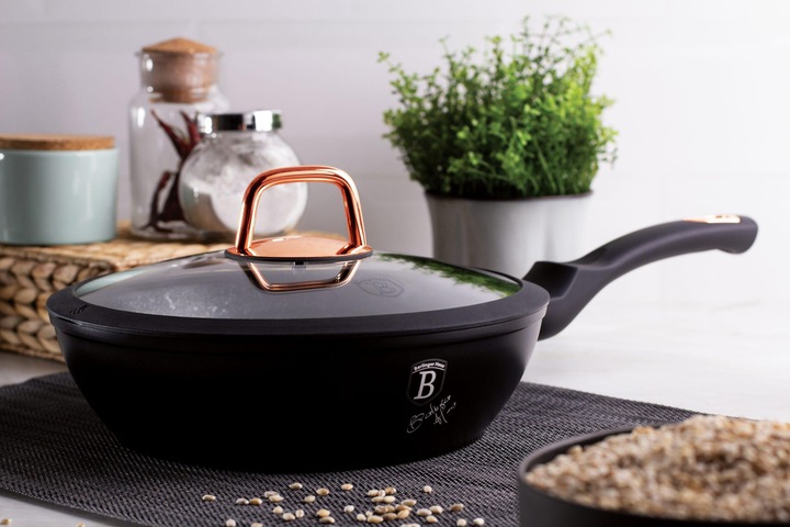 Immagine prodotto BerlingerHaus Padella in granito 24 cm Nero ROSE BH-1643 (24 cm, Alluminio pressofuso)