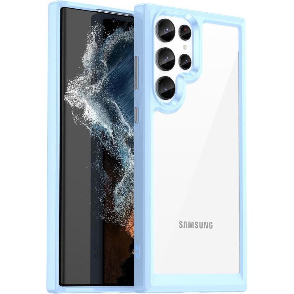 Hurtel Outer Space Case für Samsung Galaxy S23 Ultra Cover mit flexiblem Rahmen blau (Samsung Galaxy S23 Ultra), Smartph...