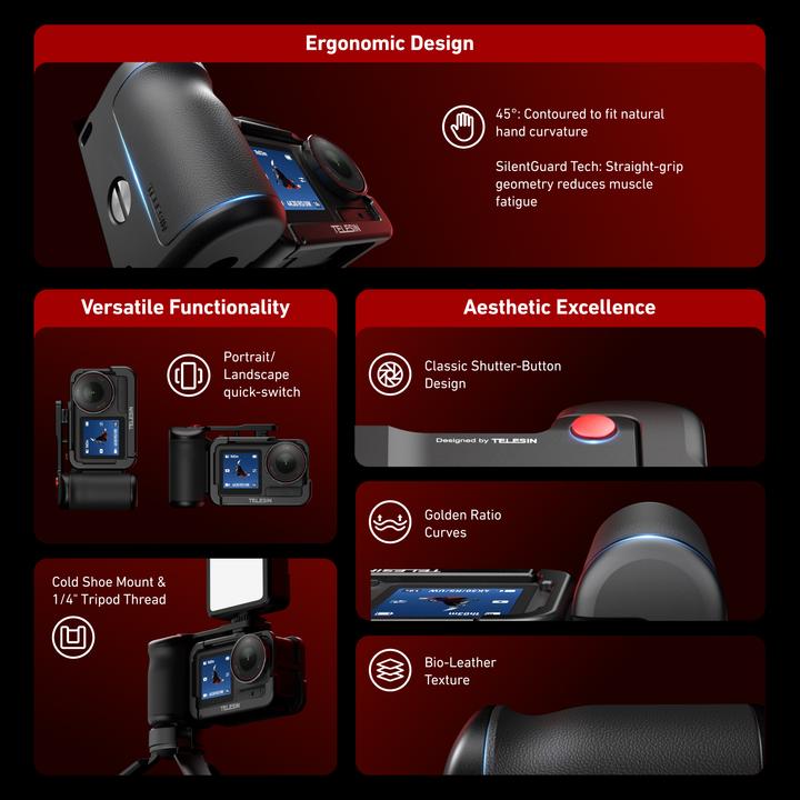 Image du produit Telesin Street Photography Grip + Cage DJI Osmo Action 3/4/5