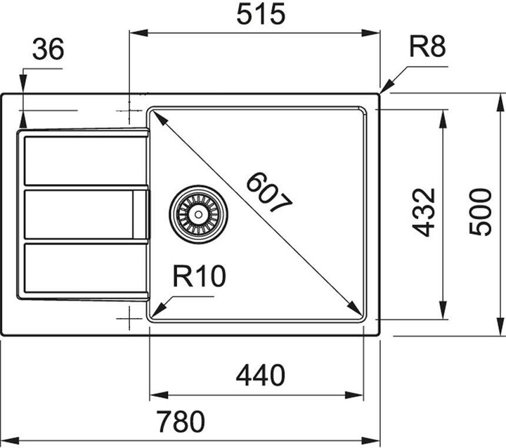 Produktbild Franke Sirius 2 (78 cm, 50 cm)