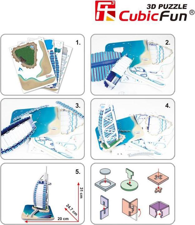Immagine prodotto Cubicfun Puzzle 3d Budynek Buraj Al. Arabia (46 pezzi)