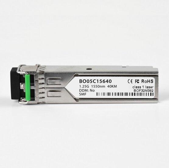 Produktbild BlueOptics tics© SFP Transceiver, LC-Duplex, 1000BASE-EX, Singlemode Fiber, 1550nm, 40KM, DDM, 0°C/+70°C, Kompa