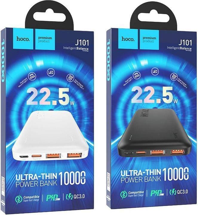 Actual product image Hoco J101, 10000mAh, 22.5W, QC + PD, Weiss (10000 mAh, 22.50 W)