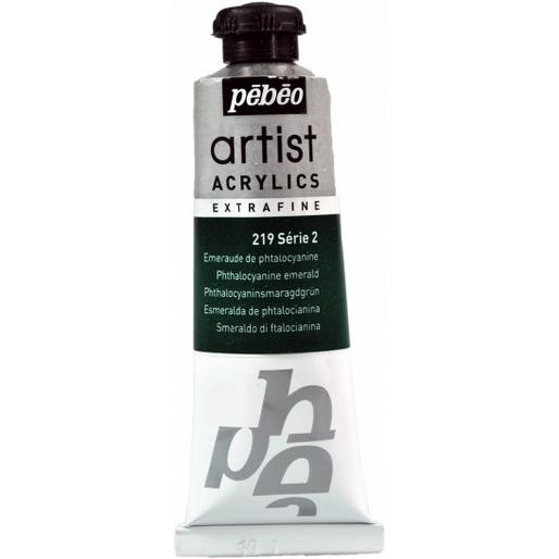 Pebeo, Künstlerfarbe + Bastelfarbe, Artist Acrylics Extrafein Acrylfarben (Phtalocyaninsmaragdgrün, 37 ml)