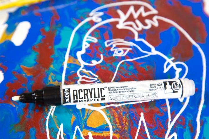 Actual product image Pebeo Acrylic Marker Medium Angular Tip 4mm (Orange, 4 mm)