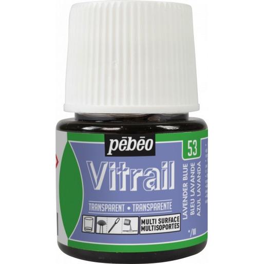 Pebeo, Künstlerfarbe + Bastelfarbe, Vitrail Transparentfarben (Lavendelblau, 45 ml)