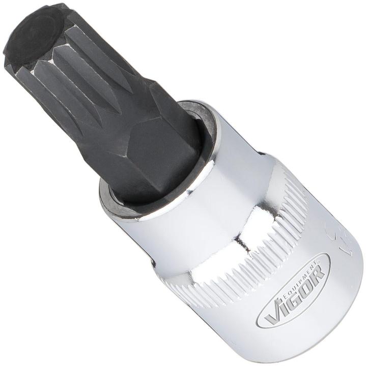 Actual product image Vigor Square drive 10 = 3/8 inch internal multipoint screwdriver bit range (XZN) V601