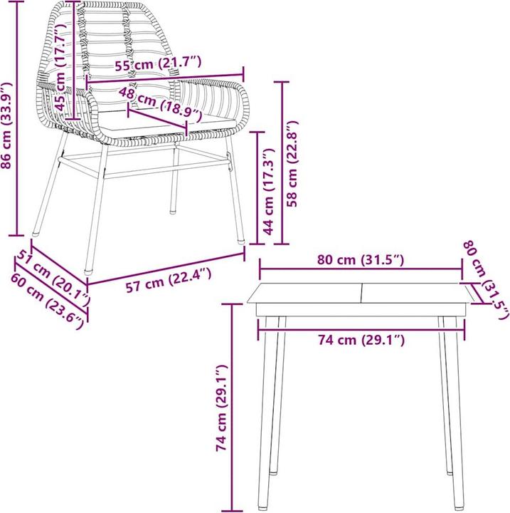 Produktbild vidaXL Garten Essgruppe