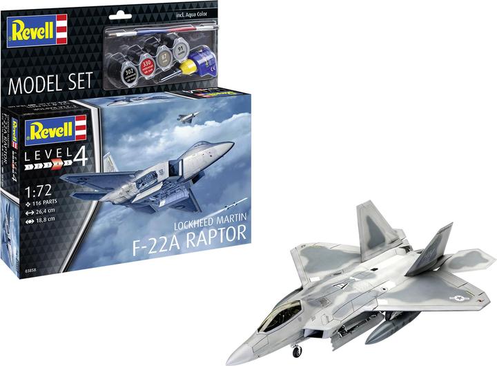 Actual product image Revell Model Set Lockheed Martin F-22A Raptor