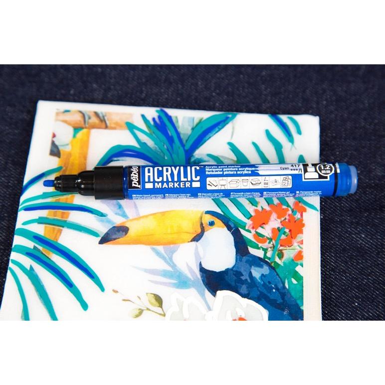 Pebeo, Marker, Acrylic Marker Medium Rundspitze 4mm (Zyanblau, 4 mm)