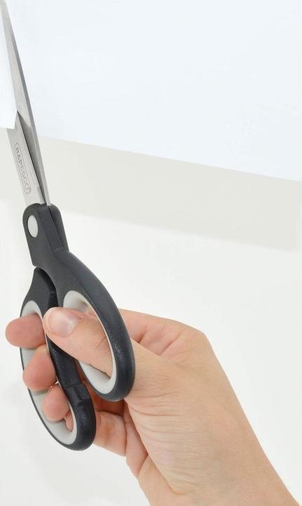 Produktbild Rapesco Soft Grip Scheren RA-1574 (schwarz/grau), Paket à 4 Stück (21.50 cm)