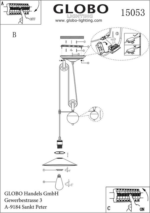 Actual product image Globo Pendant lamp Lenius (E27)