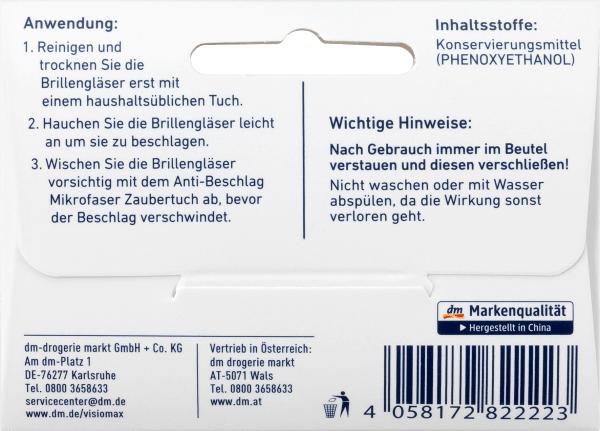 Produktbild dm Visiomax Anti-Beschlag Mikrofaser Zaubertuch