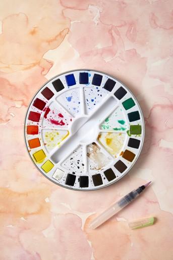 Produktbild Pebeo Feine Aquarellfarben Runder Metallkasten: 24 Halbe Näpfchen