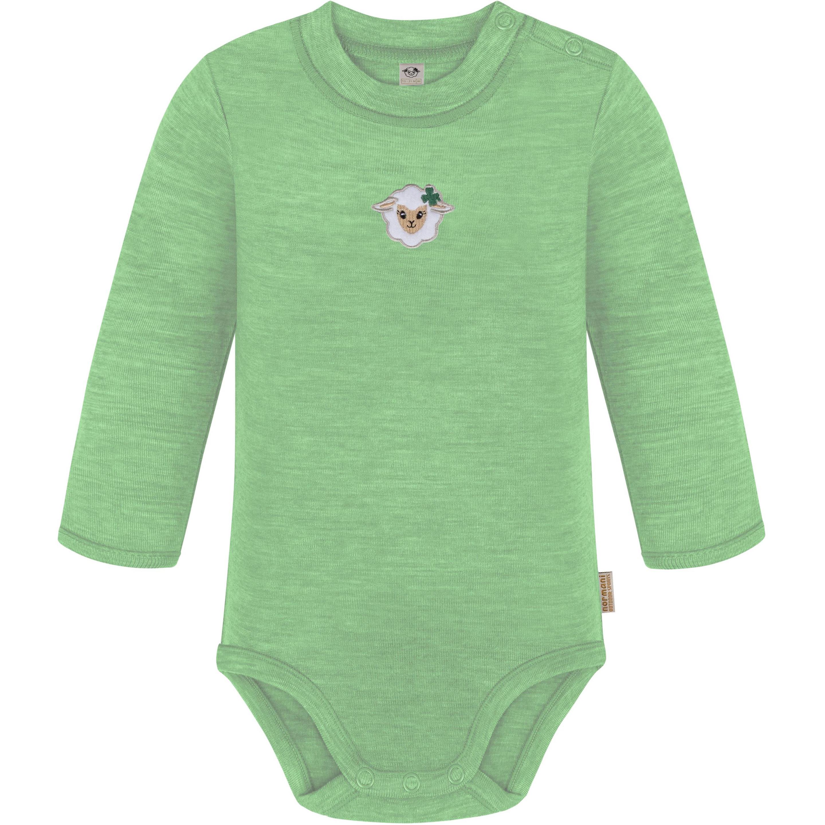 Normani, Herren, Body, Baby Merino Langarmbody „Tuai" - 9395, Grün, (74)