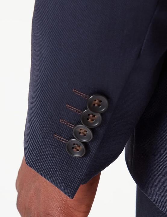 Image du produit Lupantte Veste homme à revers biseautés, poches à rabat, fentes latérales et doublure rayée (60)