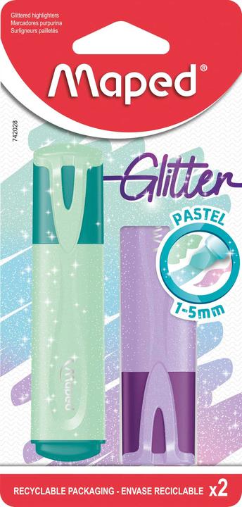 Image du produit Maped Lot de 2 surligneurs à paillettes (Multicolore, 2 x)