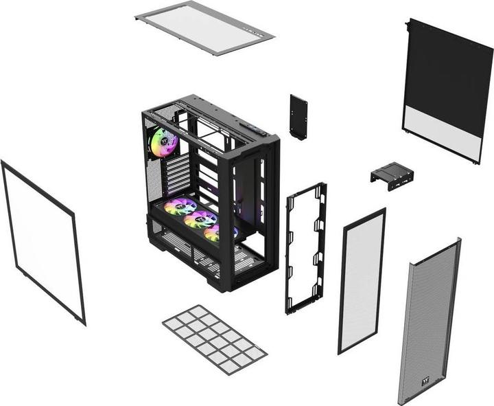 Actual product image Thermaltake Tt S380 TG ARGB Black (ATX, mATX, Mini-ITX)