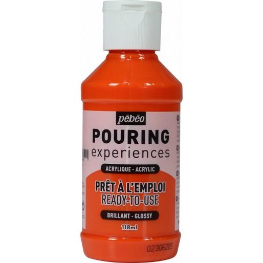 Pebeo, Künstlerfarbe + Bastelfarbe, Pouring Experiences (Orange, 118 ml)